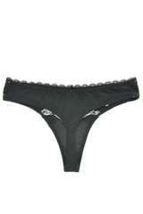 COTTON CLUB GREEN FLOWER Lace Thong