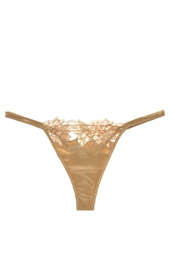 COTTON CLUB NUDE Silk Floral Thong