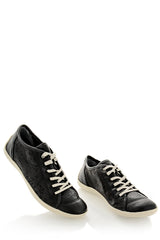 CRAVO & CANELA CINNA Black Cut-Out Leather Sneakers
