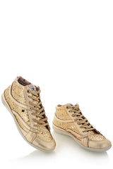 CRAVO & CANELA STARLA Gold Glitter Sneakers
