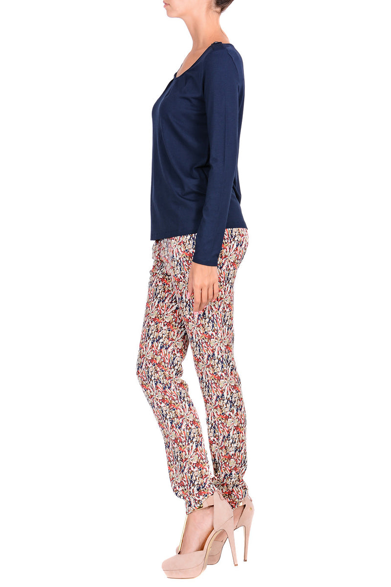 C BLOCK ADORIA Multicolor Floral Print Trousers