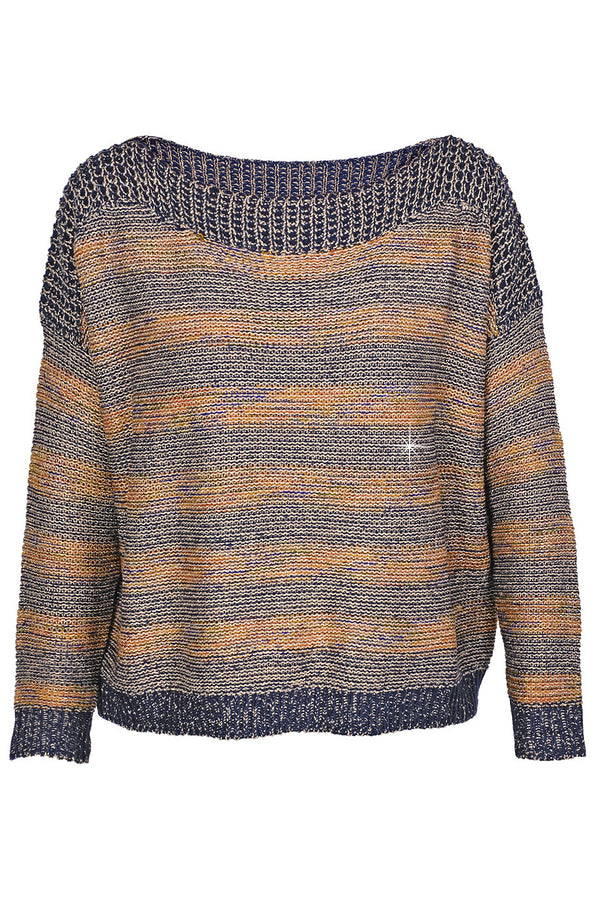 C BLOCK FANTASY Blue Tweed Effect Sweater