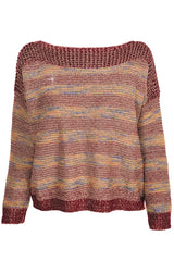 C BLOCK FANTASY Red Tweed Effect Sweater
