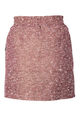 C BLOCK PEPLUM Pink Tweed-Effect Skirt