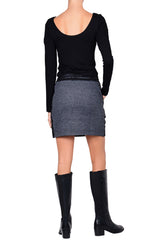 C BLOCK PIA Grey Elastic Drawstring Skirt