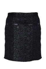 C BLOCK RURI Black Metallic Brocade Skirt