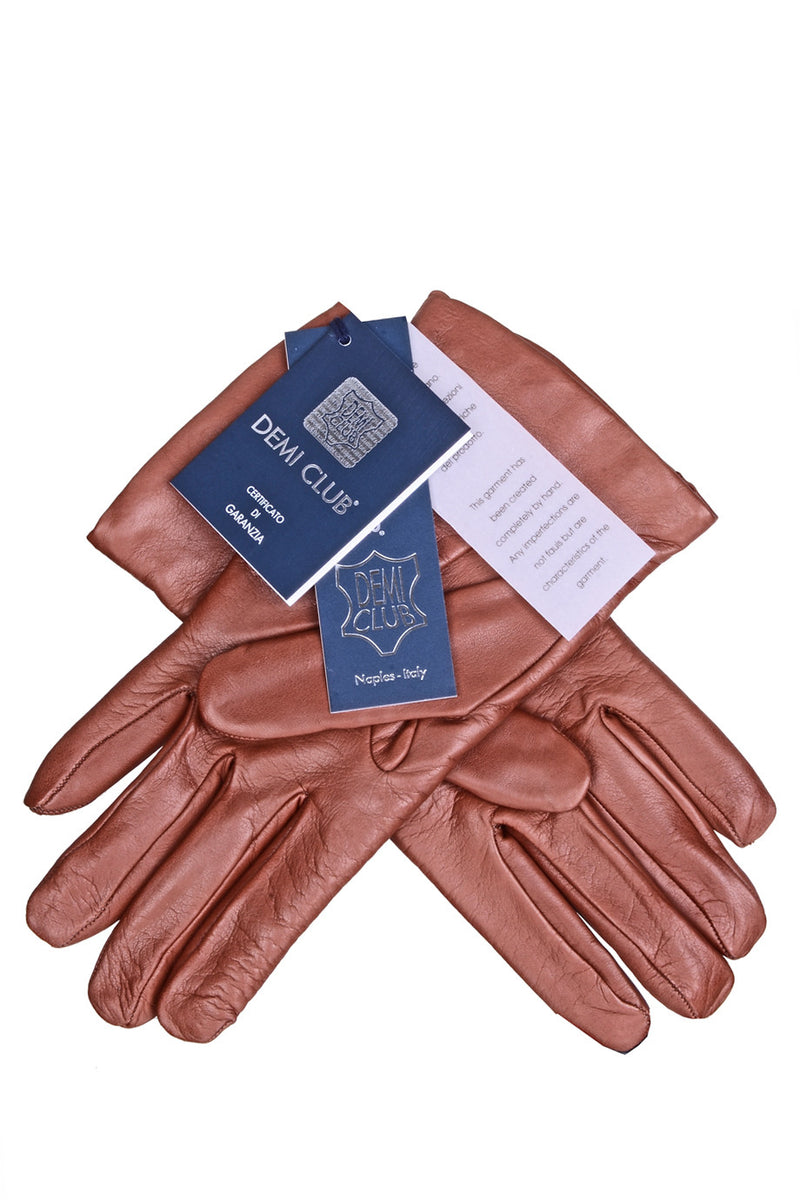DEMI GERDA Brown Leather Seams Women Gloves