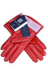 DEMI GERDA Red Leather Seams Women Gloves
