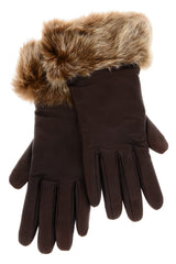 DEMI INGEBORG Brown Leather Fur Women Gloves