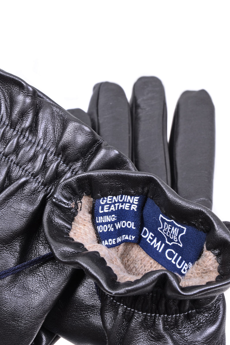 DEMI ISELIN Dark Grey Leather Women Gloves