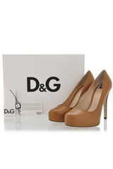 Dolce & Gabbana CARAMELLO Decollette Bufalo Leather Pumps