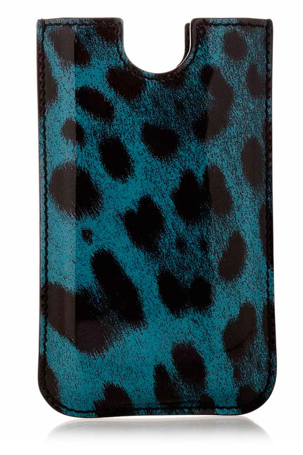Dolce & Gabbana LEOPARD Patent Blue iPhone® Case