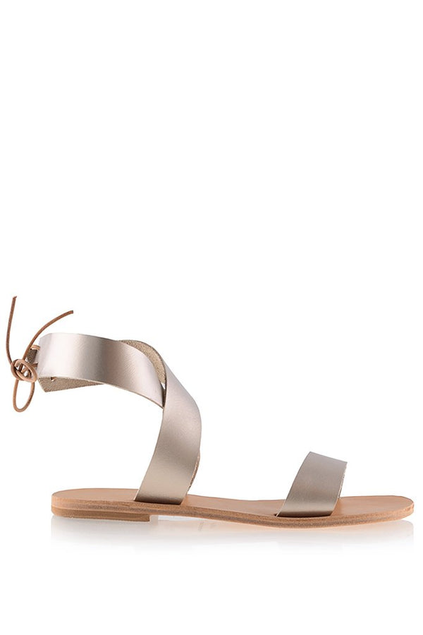 ELIA SANDALS | AGATHE Platinum Gold Leather Sandals