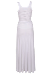 ENZA COSTA BOLD Smocked White Maxi Dress