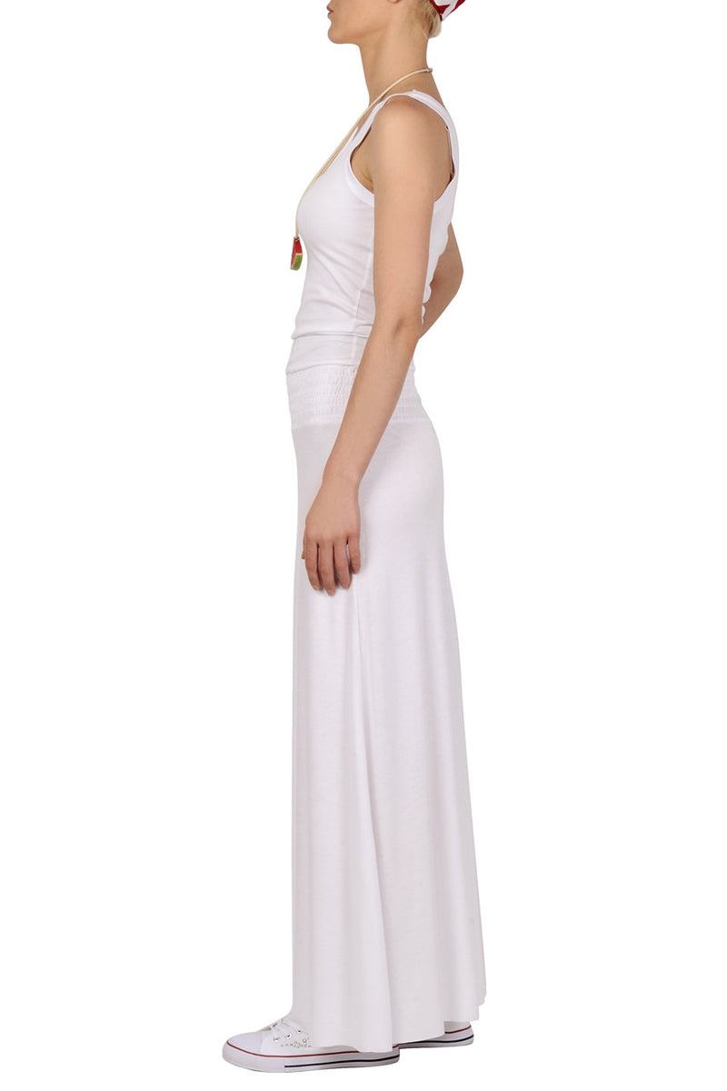 ENZA COSTA BOLD Smocked White Maxi Dress