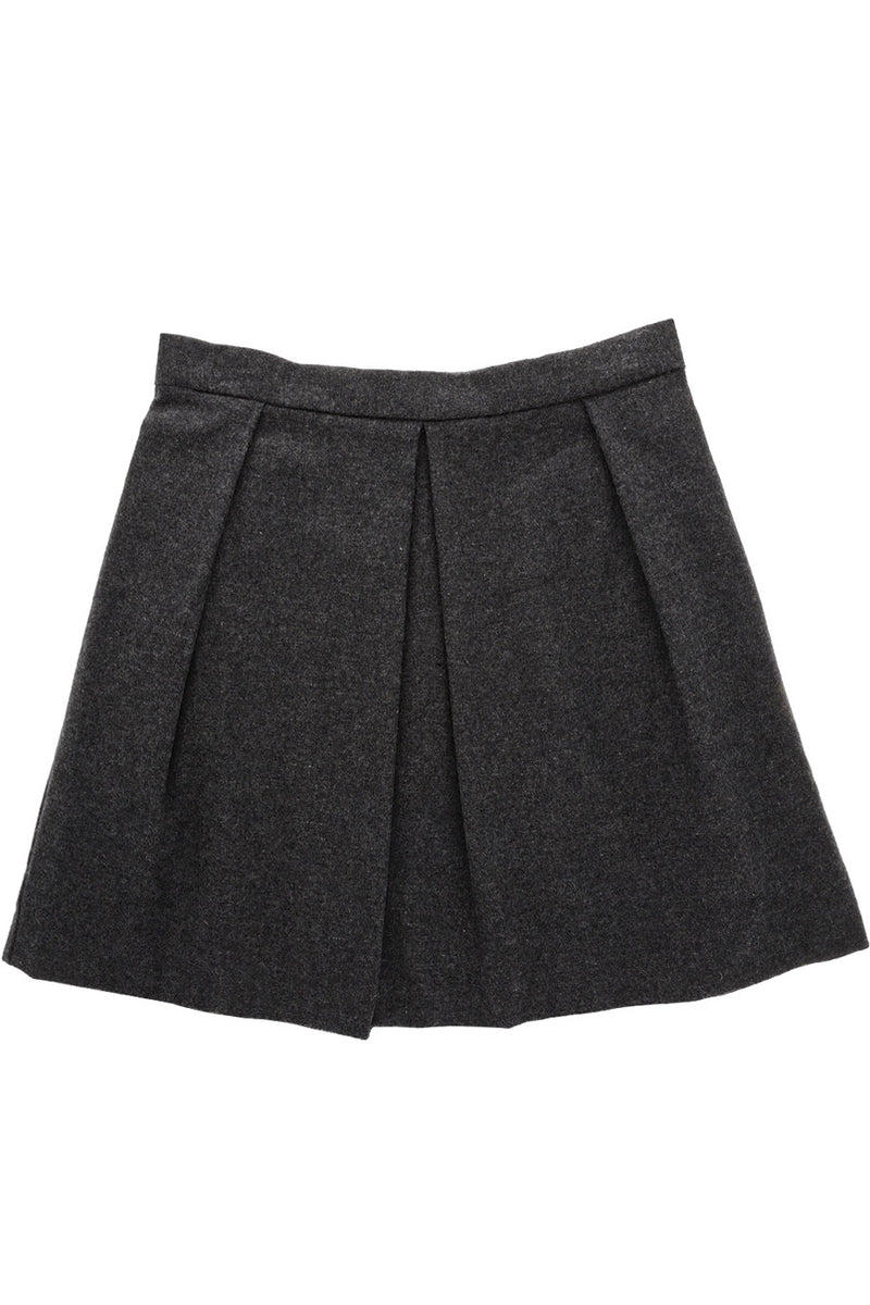 ENZA COSTA PLEATED Charcoal Speckle Skirt
