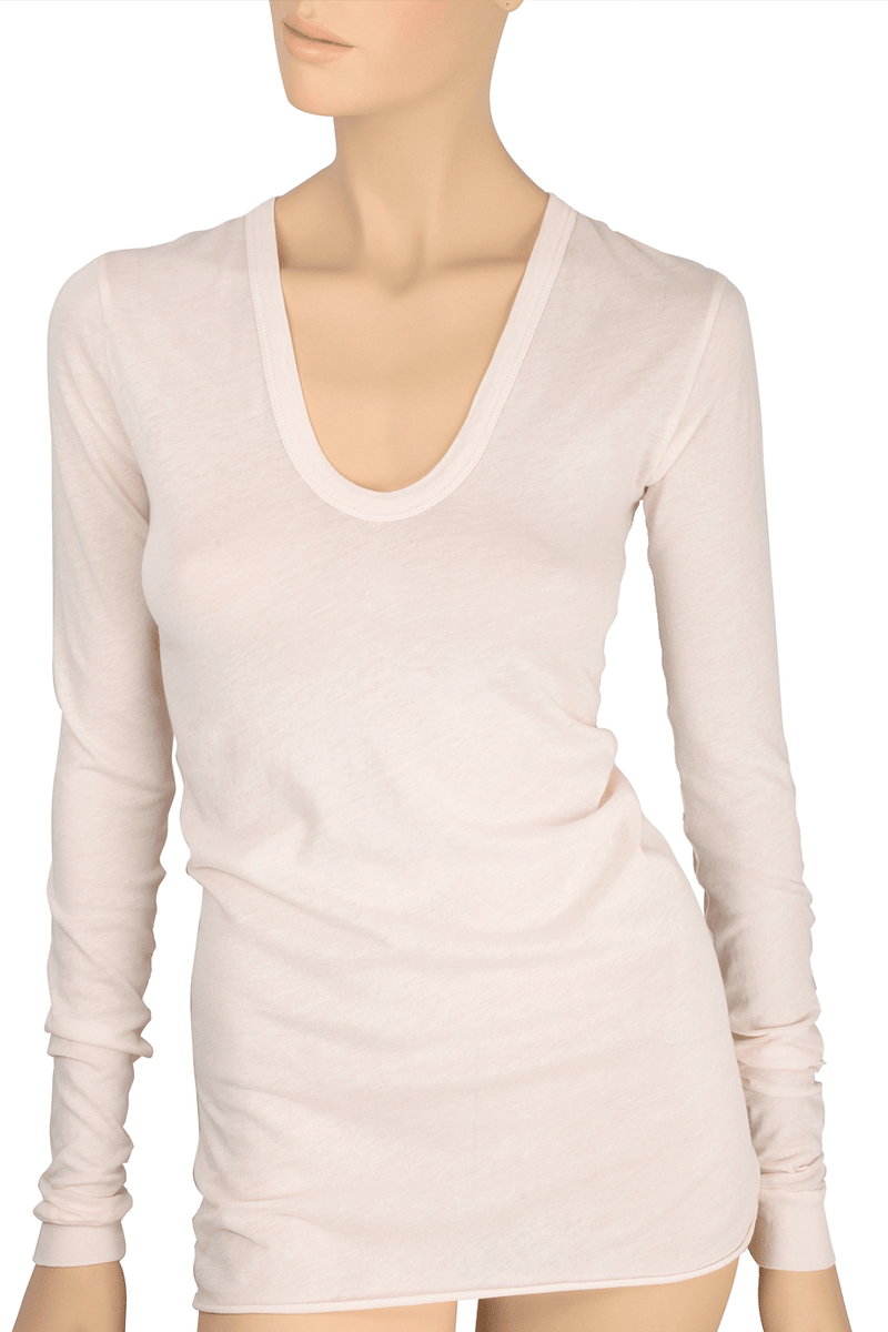 ENZA COSTA TISSUE Jersey Bold Nude Long Sleeve Top