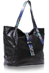 FERCHI BASILISK Black Leather Woman Tote Bag