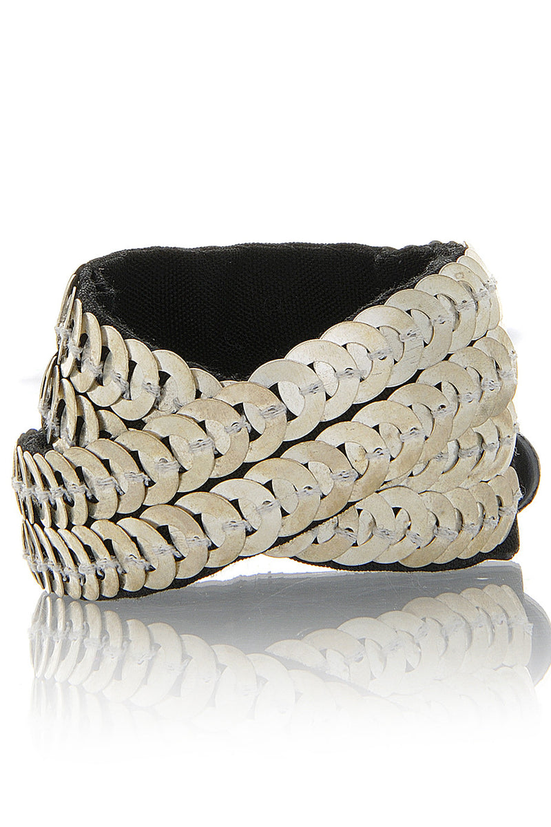 FIONA PAXTON ANABEL Silver Leather Cuff