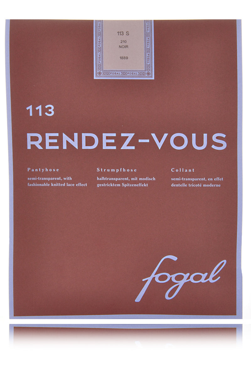 FOGAL 113 RENDEZ-VOUZ Knitted Lace Tights 210 Noir