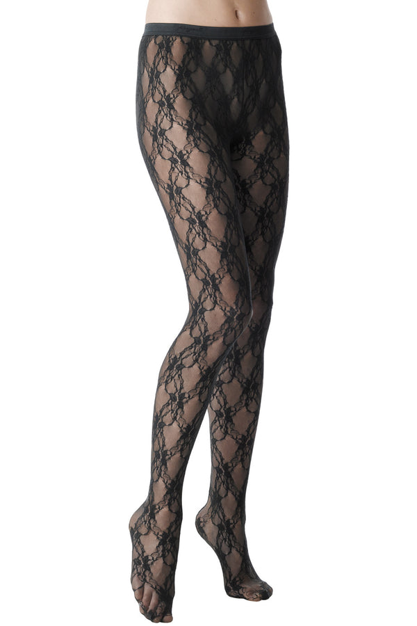 FOGAL 118 Tights of Finest Elastic Lace 210 Noir