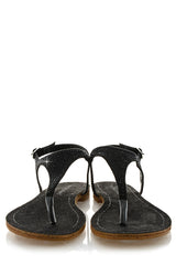 FRANCESCO MILANO ARETHA Black Crystal Leather Women Sandals