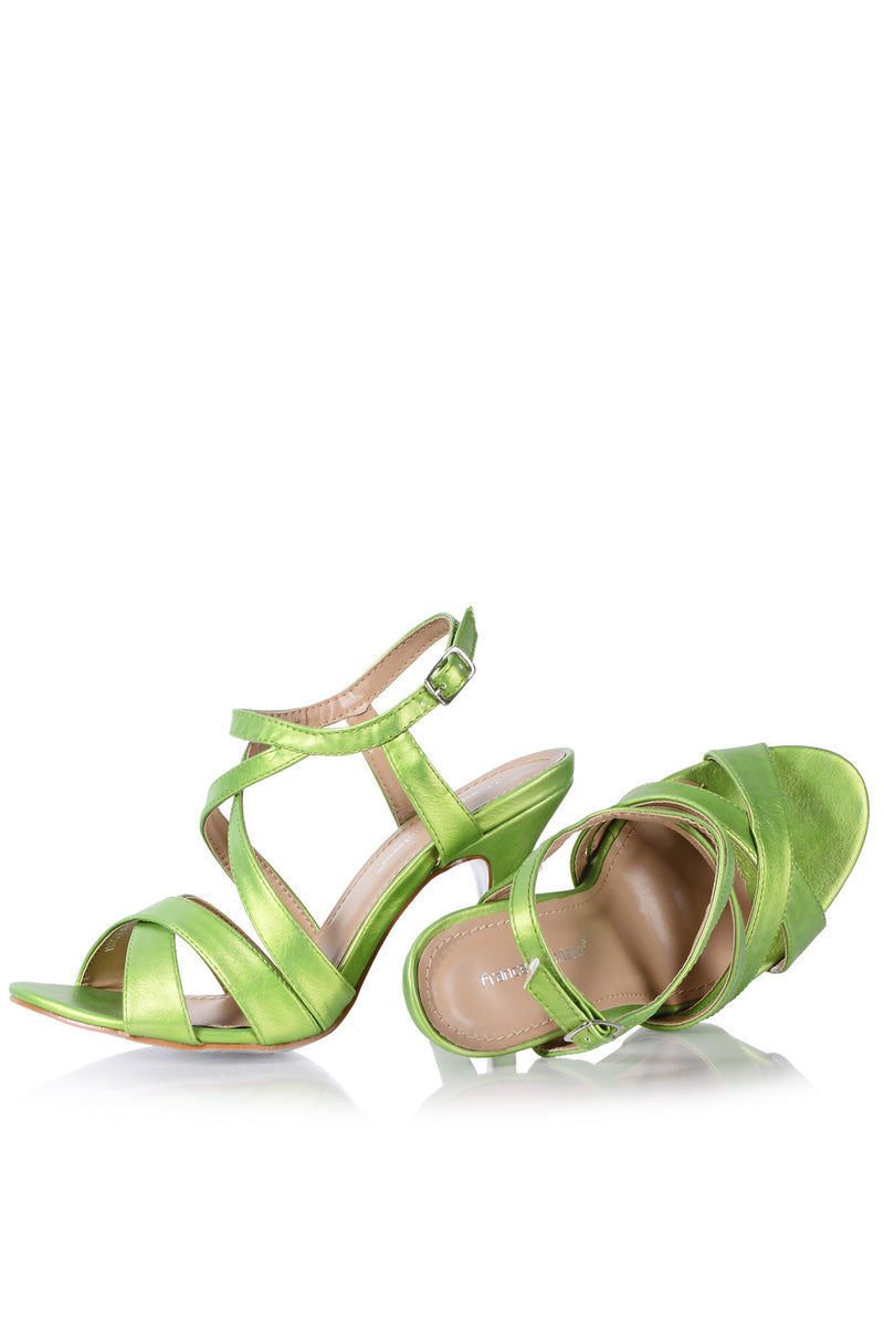 FRANCESCO MILANO SESHAT Green Heeled Sandals