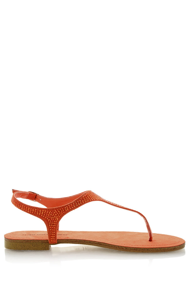 FRANCESCO MILANO ARETHA Orange Crystal Sandals