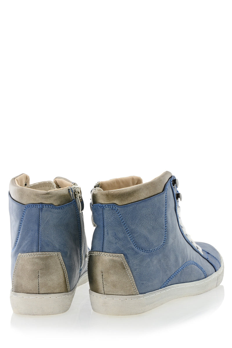 Sneaker 51 + | Womens Trainers in Grey and Blue Suede | Grenson