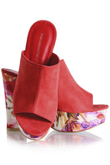 FRANCESCO MILANO PRIMAVERA Red Floral Sandals