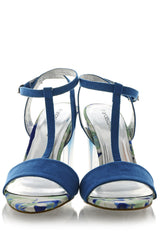 FRANCESCO MILANO WELIE Blue Floral Sandals