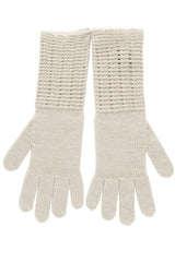 FENDI FF Extrafine Ivory Wool Women Gloves