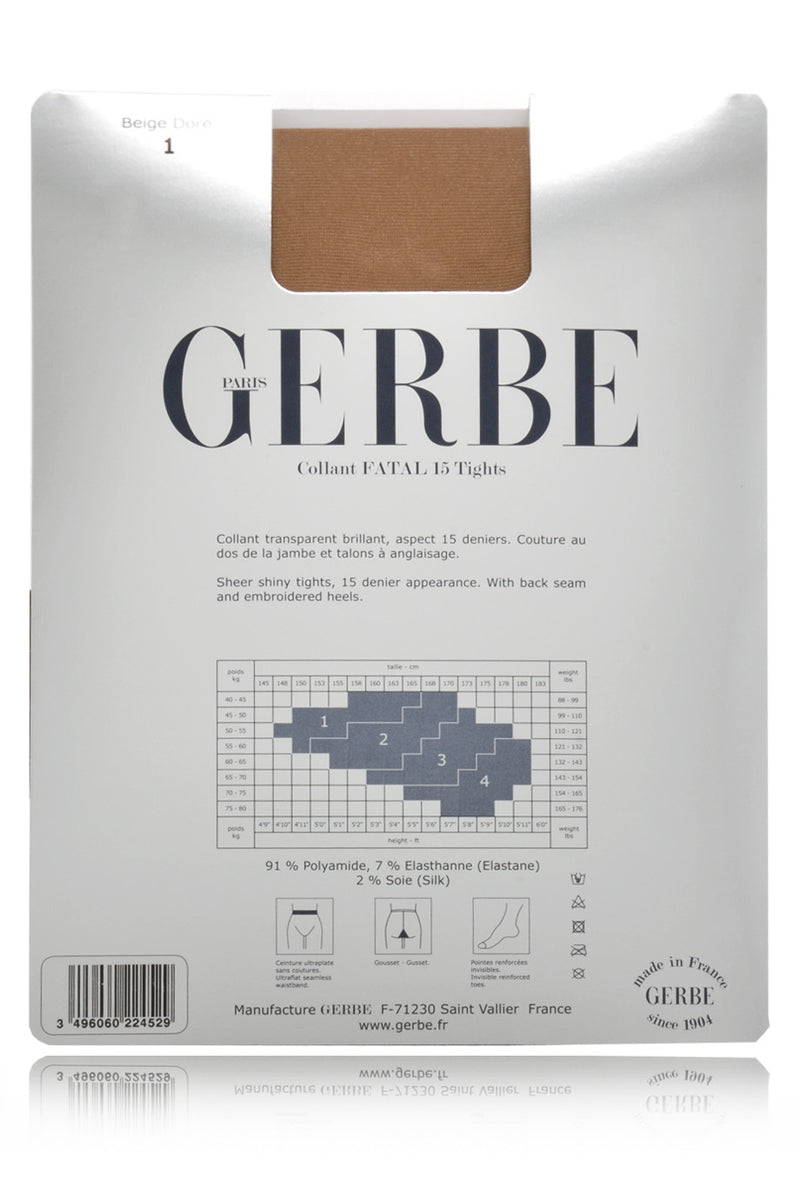 GERBE FATAL 15 Black Red Seamed Tights