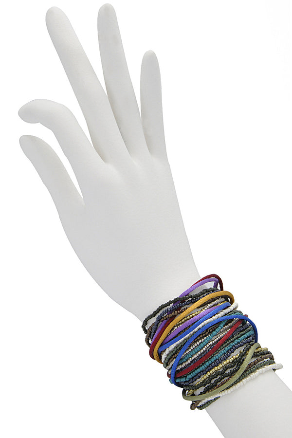 GIO BERNARDES RAINBOW Multi Link Silk Cord Bracelet