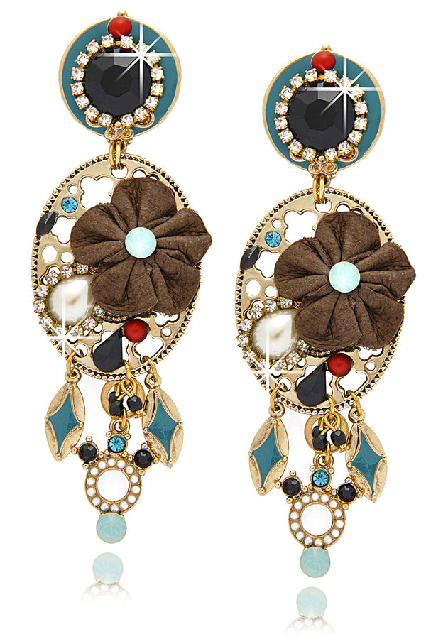 GIO BERNARDES ROSE PARTY Leather Earrings