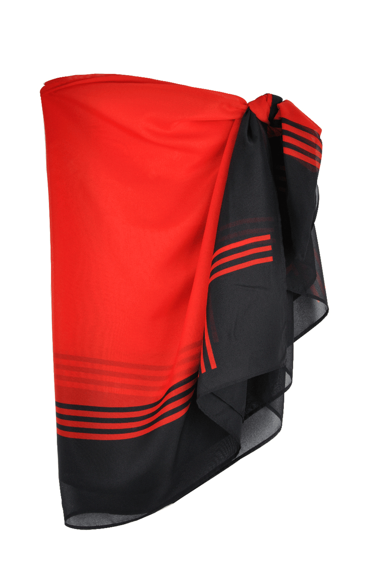 GOTTEX RED & BLACK Striped Sarong