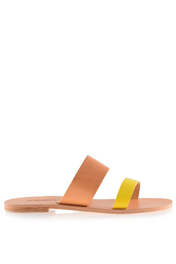 Helena Beige Yellow Leather Sandals | GRAECUS Greek Handmade Leather Sandals