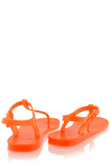 HENRY & HENRY ATHENA Orange Fluo Rubber Sandals