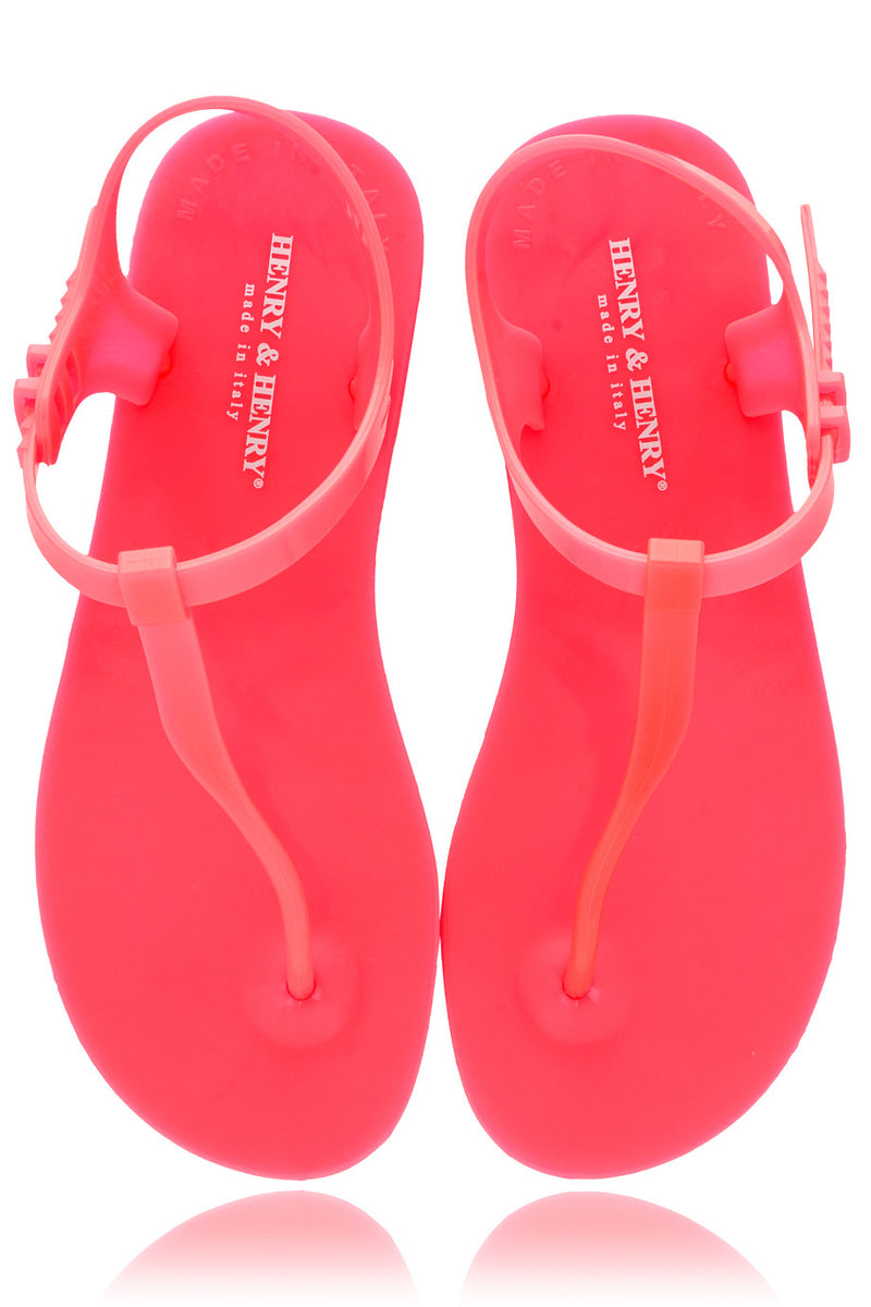 HENRY & HENRY ATHENA Fuchsia Fluo Rubber Sandals