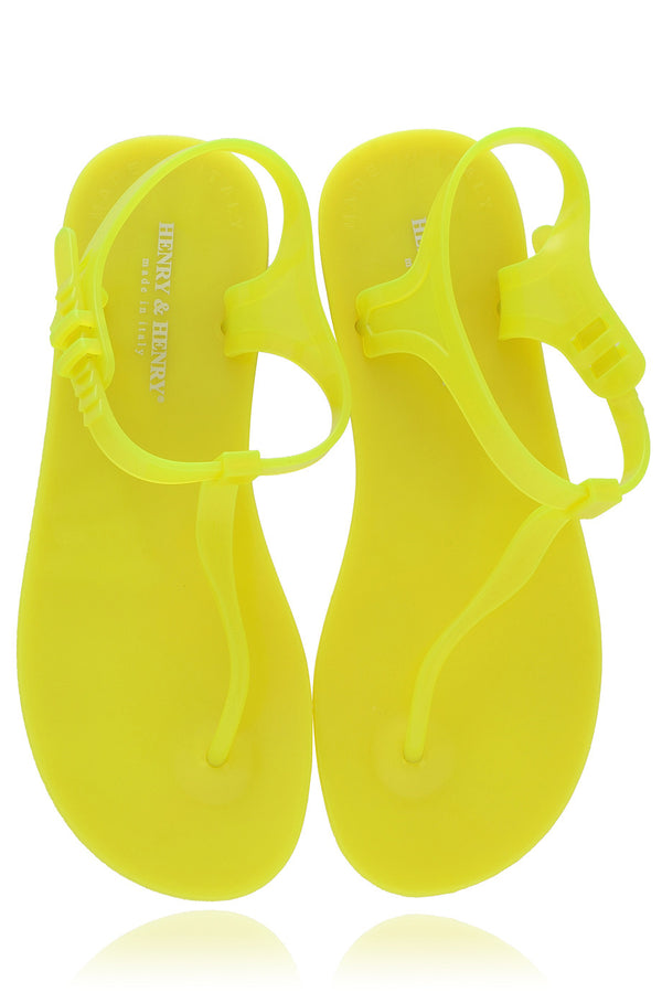 HENRY & HENRY ATHENA Yellow Fluo Rubber Sandals