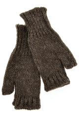 INVERNI ALPINE Baby Alpaca Brown Fingerless Women Gloves