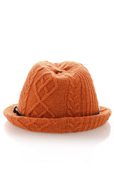 INVERNI HEIDI Orange Knitted Fedora Hat