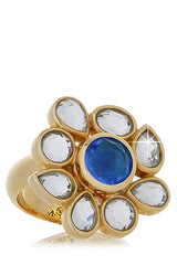 ISHARYA CRAZY Blue Flower Crystal Ring