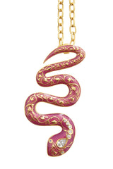 ISHARYA FIRE Fuchsia Serpent Pendant