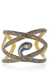 ISHARYA FLORENTINE Serpent Blue Crystal Cuff