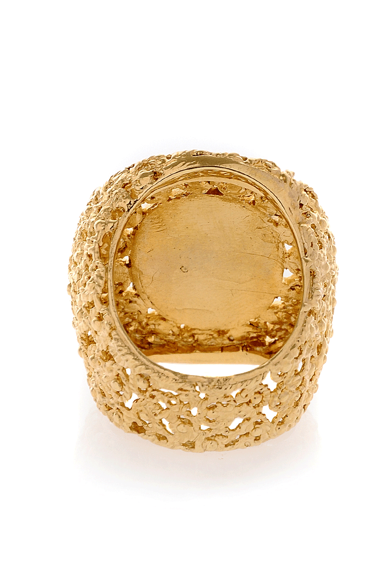 ISHARYA INDIAN FILIGREE Gold Pearl Cocktail Ring