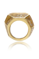 ISHARYA LOUVRE Leaf Gold Resin Ring