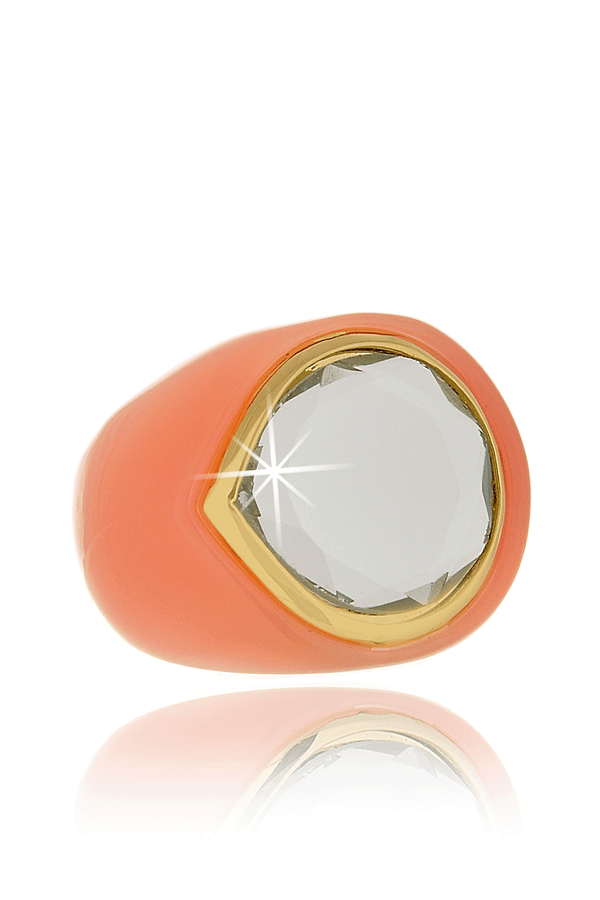 ISHARYA CANDY MIRROR Peach Resin Ring