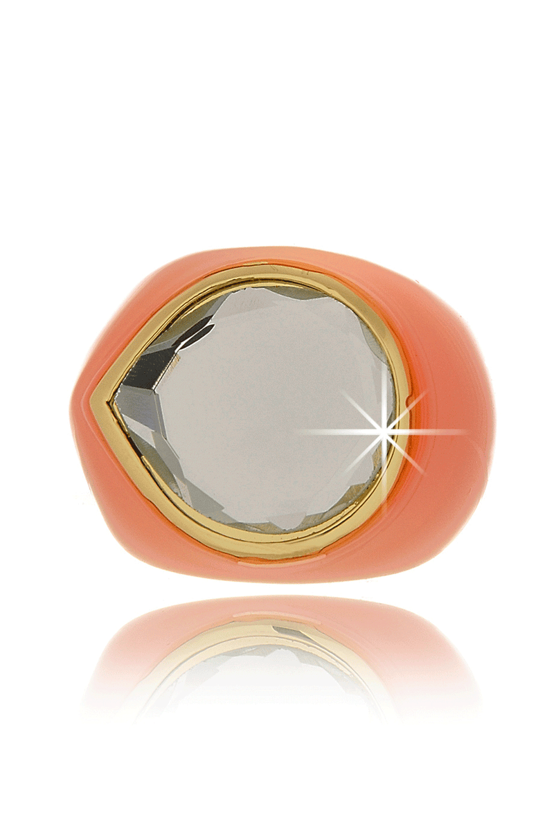 ISHARYA CANDY MIRROR Peach Resin Ring