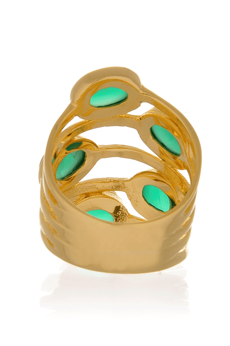 ISHARYA GYPSY Green Onyx Multi Stone Ring